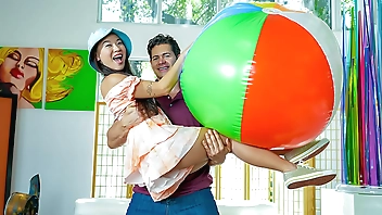 Perv Stepbro Suggests His Tiny Stepsister to Play with His Balls - Kimmy Kimm