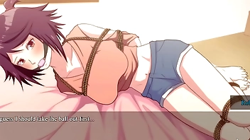 Bonds [ BDSM HENTAI game ] Ep.2 Lesbian roomates tickling each other while tied up with tape