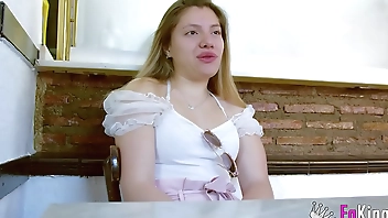 Posh 18 years old law student Jacky Blondie wants a career change and tries porn!!