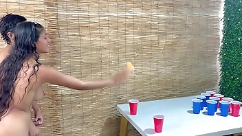 I beat my stepsister at the game and end up fucking her really hard until her ass is filled with cum.