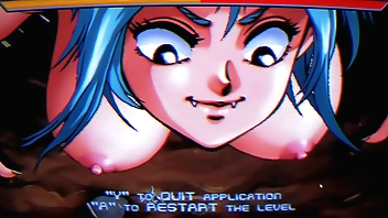 Captain Firehawk and the Laser Love Situation [ Hentai Games PornPlay ] Ep.1 stripping naked a giant alien monster girl in red latex suit