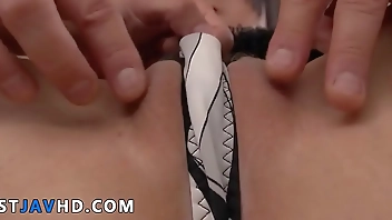 Ruka Kanae is a naughty Japanese maid who enjoys man sausage and gets downright dirty with two nasty fellows in a XXX threesome.