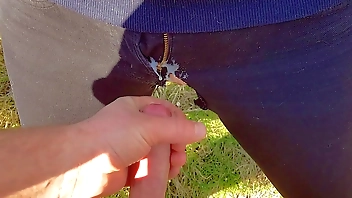 Nympho Fucked in Ripped Jeans Denim and Finishing With Huge Cumshot