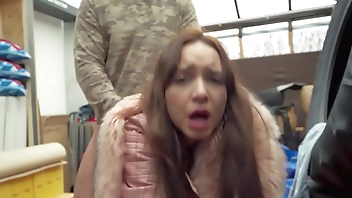 Public Agent He's caught fucking a sex dummy but gets the real thing from a brunette babe