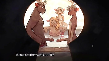 My Pig Princess [ Hentai Game PornPlay ] Ep.9 their erected cock touched in the public bath