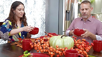 Stuffing My Wife's Pussy on Thanksgiving with STRANGE - Amiee Cambridge - TouchMyWife