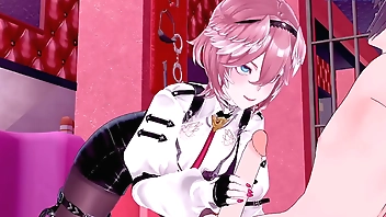 Takane Lui and Kazama Iroha intense sex. - Hololive VTuber Hentai