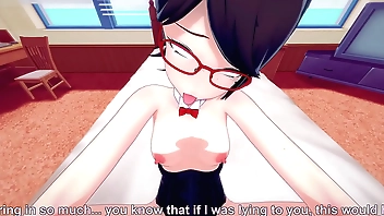 Naruto Shippuden Sarada pleasures the 7th Hokage in Baruto's room while he is on a mission.