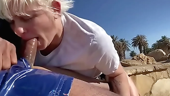 SLOPPY BJ FROM MILF STRANGER AT THE BEACH