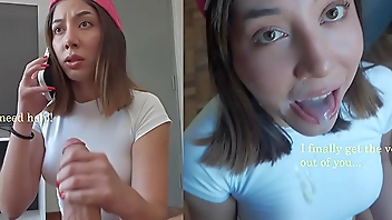 My stepsister thinks a spider is biting my cock and sucking the venom to save my life