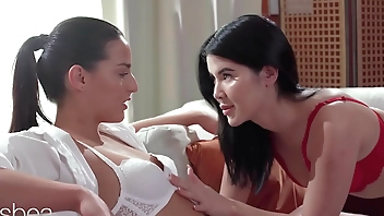 Lesbea Dressed in sexy lingerie these two lesbians have intimate sex together