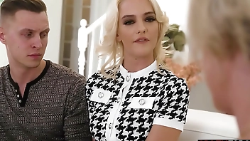 Stepson fucked teen girlfriend Kenna James in front of MILF stepmom Dee Williams