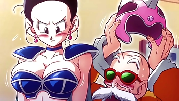 Kame Paradise 2 - Chi Chi gives Roshi a handjob
