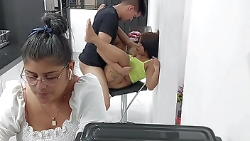 beautiful hot stepsister gets a delicious fuck in the kitchen!