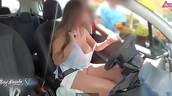 Thay Ksada Hotwife and very naughty wife showing off to the seller on the street and letting him play - with english subtitles