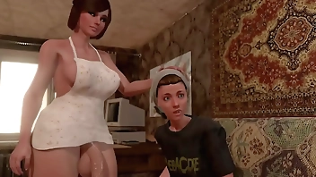 The guy suddenly found out that he likes to suck dicks and ass-fuck - 3d Futanari Lady and femboy worked out his anal