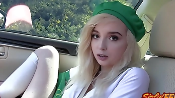 LEXI LORE PULLS HER PINK PANTIES TO THE SIDE SO HE CAN SLIP HIS DICK IN