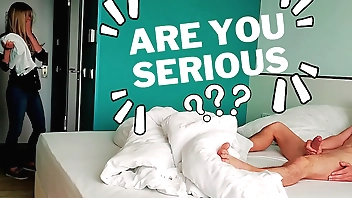 Dick Flash. Hotel maid was shocked when she saw me masturbating during room cleaning service but decided to help me cum