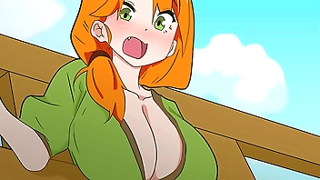 Alex got stuck in the fence, but Steve couldn't get past! Minecraft,Hentai,Cartoon,Parody !