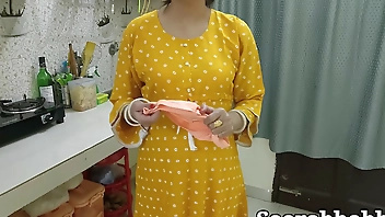 hot Indian stepmom got caught with condom before hard fuck in closeup in Hindi audio. HD sex video