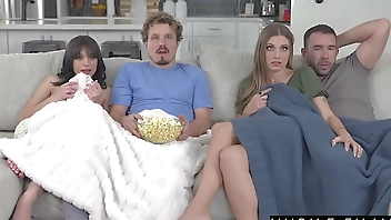 Scary Movie Night with Aria Valencia and Kenzie Love turns into Steamy Sex Session  - S44:E11