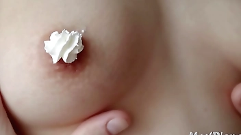 I lick the whipped cream off Zlata's nipples