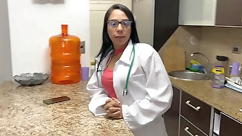 Stepmother Doctor took the wrong pill and now she must help her stepson's cock