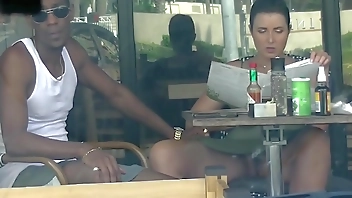 Cheating Wife #4 Part 3 - Hubby films me outside a cafe Upskirt Flashing and having an Interracial affair with a Black Man!!!