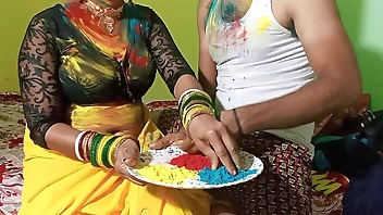 होली पर Bahu ने Sasurji  के साथ खेली होली भुर्र खोल कर, देसी बंगाली चुदाई वीडियो