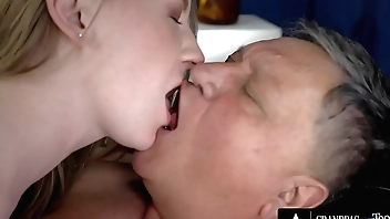 GrandpasFuckTeens - Horny Teen Gets Her Tight Pussy Fucked And Mouth Filled With Cum By Old Man