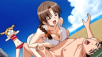 Stepmom Fucking All the Family on the Beach! Uncensored Hentai [Subtitled]