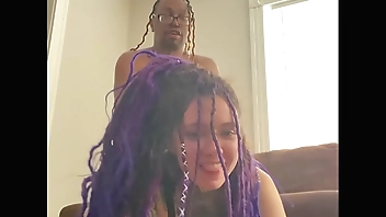 Broke purple dreadhead takes hard dick in rough pounding