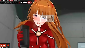 Uncensored Hentai animation Asuka Footjob and Jerk Off Instruction ASMR Earphones recommended.