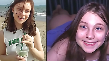 Hooking Up At The Beach - Cutie Makes Him Cum THREE TIMES !