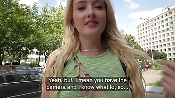 Public Agent Hot young blonde wants strangers big cock for content creation
