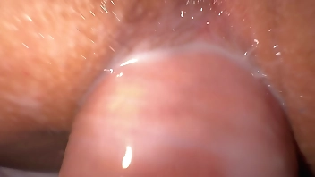 Close-up Creamy fuck with EX and cum on kinky panties