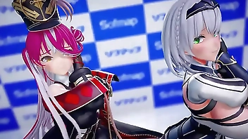 Hololive Houshou Marine Shirokane Noel Pink Cat mmd