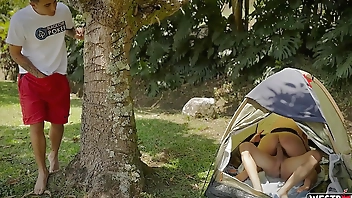 Annie Marin Enjoys Outdoor Camping Threesome with Dani and Phillip