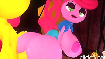 Mommy long legs plays with her new friend