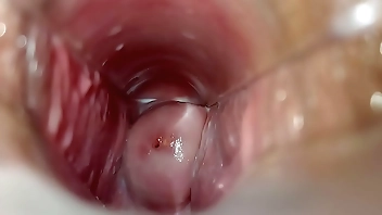 Orgasm inside the vagina close-up