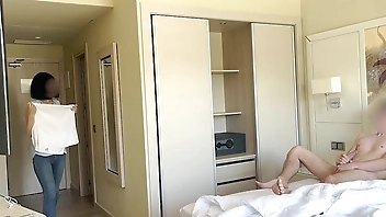 PUBLIC DICK FLASH. I pull out my dick in front of a hotel maid and she agreed to jerk me off.