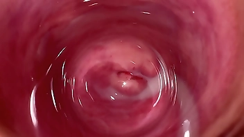 The hottest pussy spreading and internal camera in Mia's creamy vagina