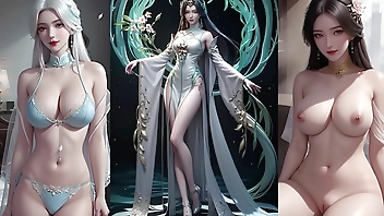 【AI Painting】,3D国漫《完美世界》柳神的丰乳肥臀
