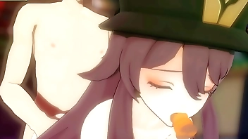 Hu Tao gets Double Penetrated