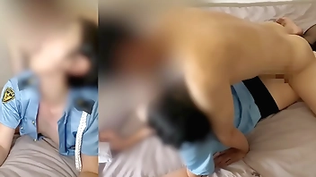 【警察官の中イキ】「誰かきちゃう！ダメ、先輩…！イク…！」変態婦警がアヘ顔で喘ぐ