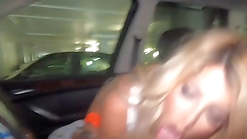 Tatted Hooters Waitress Sucks Cock in Car for Big Tip