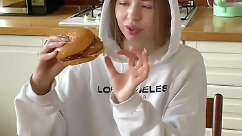 Cum in burger for Californiababe