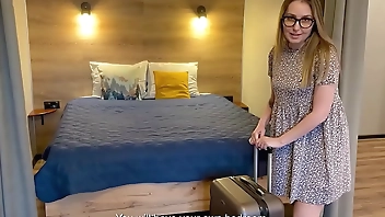 Stepson fucked his stepmom in a hotel room. Stepmom: - Oh my god!!!