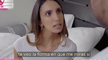 Stepsister falls on top of my penis! - Spanish subtitle