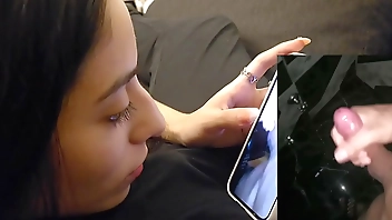 My girlfriend reacting to my friends' cocks